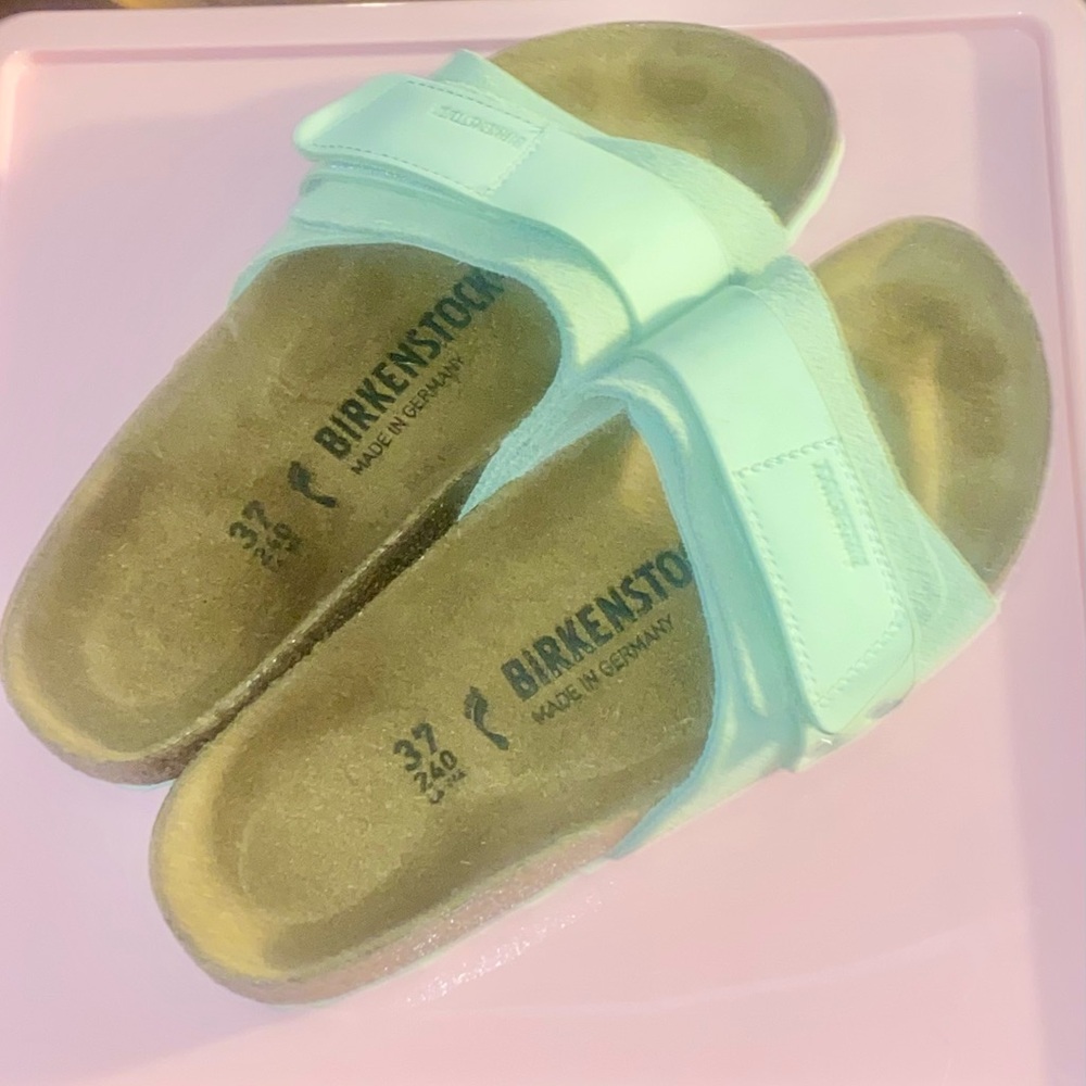 Birkenstock Blue Sandals with Cork Footbed